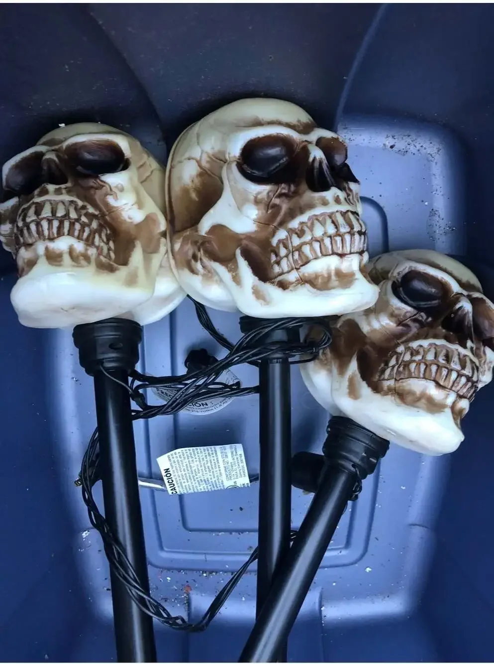 Home Depot 3-Piece Halloween Skull Pathway Stake Lights